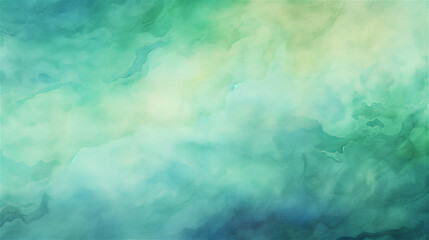 Fototapeta na wymiar Aqua Essence Green and Blue Watercolor Gradient Texture