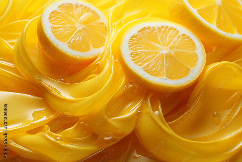 Poster Lemon - Bright yellow abstract segments with a zesty twist.