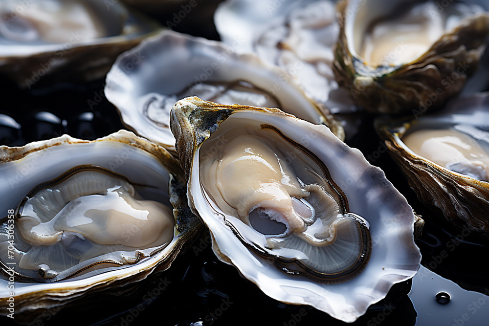 Aufkleber oysters - grey and pearly abstract shapes with oceanic hints.