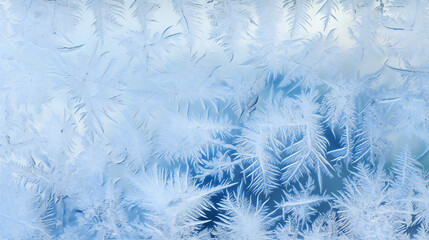 Abstract Winter frosty pattern on glass, background texture. Frozen background. Ice crystals or cold winter background. frozen ice texture.