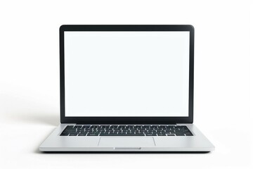 Fototapeta premium Laptop with blank screen isolated on white background