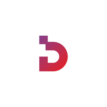 D letter logo design vector