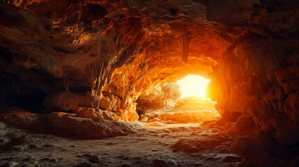 Resurrection. The Empty Tomb in the sunlight.