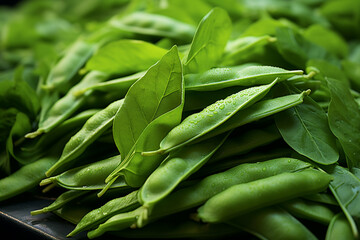 Edamame - Green, pod-like abstract forms with a salty hint. - obrazy, fototapety, plakaty