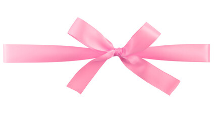 Pink ribbon with bow isolated on white background