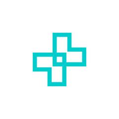 medic tech monoline logo design vector 