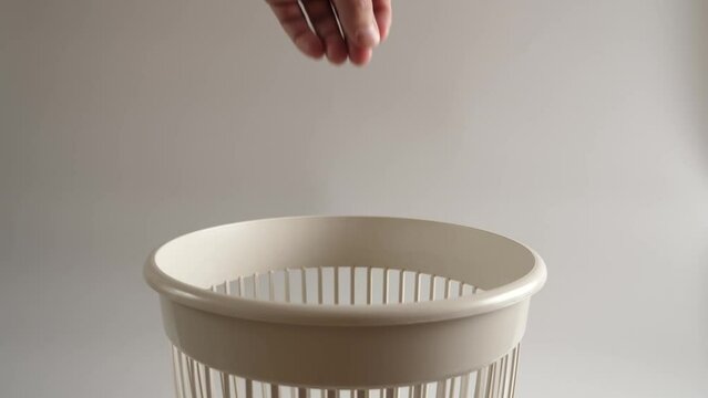 Solid soap is thrown into the trash for recycling