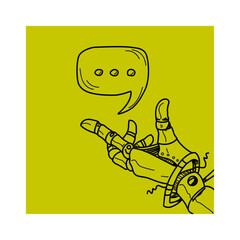 Vector illustration of robot's hand making a gesture