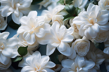 Gardenia - Luxurious white abstract blooms with a creamy texture.