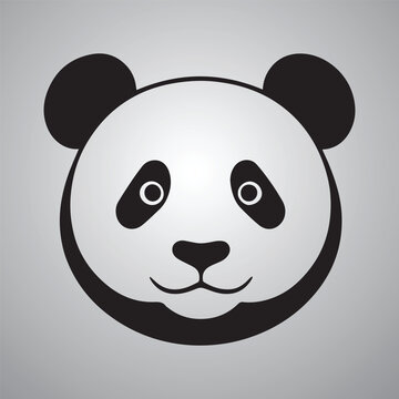 Vector illustration of panda isolated on white background