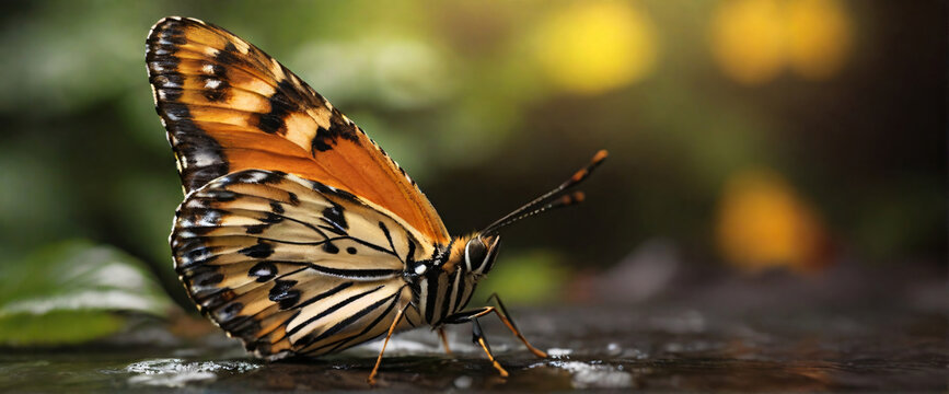 A close-up portrait of a Butterflies, captured with a shallow depth of field to emphasize its rugged, textured fur