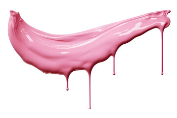 Obraz na płótnie Canvas Smooth glossy pink liquid cream splash isolated on white background