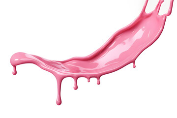 Naklejka premium Smooth glossy pink liquid cream splash isolated on white background