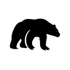 Fototapeta premium bear silhouette vector illustration design black and white | Svg design mascot