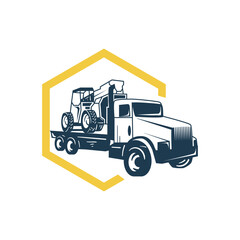 truck transport logo design vector