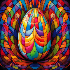  colourful background with Easter egg in mosaic style 
