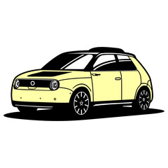 Obraz premium modern car with roof rack pale yellow vector art