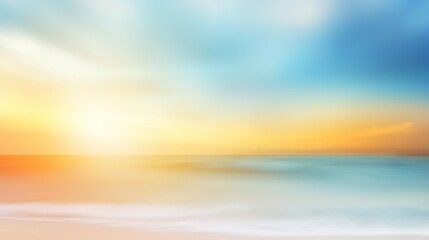 Serene Summer Escape: Abstract Beach Blur in Tropical Paradise - Ideal Vacation Concept for Relaxation and Tranquility by the Ocean Shore