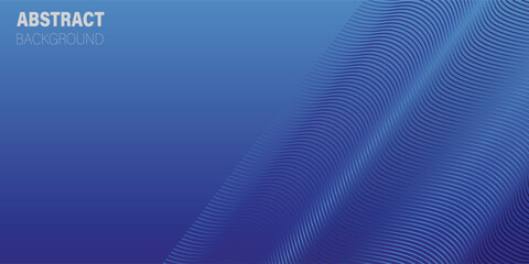 Smooth flow of wavy shape with gradient vector abstract background, dark blue design curve line energy motion, relaxing music sound or technology.