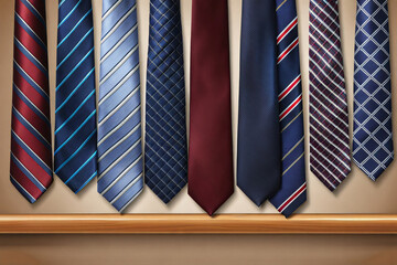 Geschäft für bunte Krawatten mit Regalen