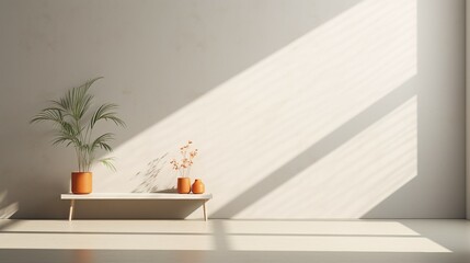 Capturing Modern Elegance: Sunlit Room with Gray Wall, Inviting Cozy Ambiance, and Stylish Minimalist Decor, Ideal for Contemporary Living Spaces