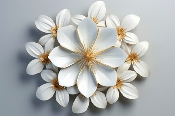 Fototapeta na wymiar Close-up, 3d mockup of beautiful flower with minimal background