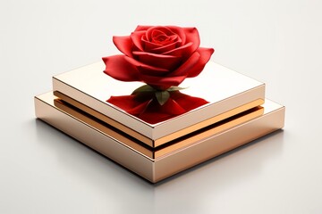 Close-up, 3d mockup of beautiful rose background