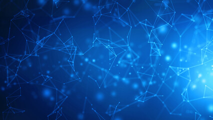 Internet network connection digital technology. Abstract geometric background with connecting points and lines, Plexus Abstract Network Technology background