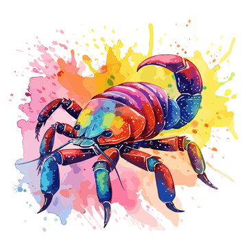 Watercolor crab. Illustrated isolated on white background. Vector