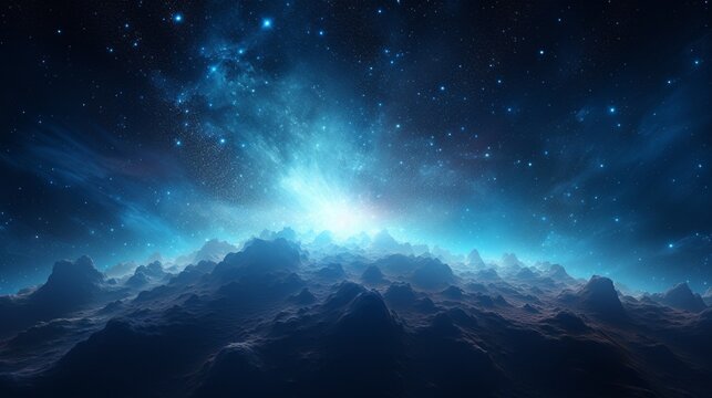 Space background with shining stars. Cosmic illumination