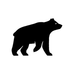 Silhouette of bear walking black | Illustration of a bear black and white