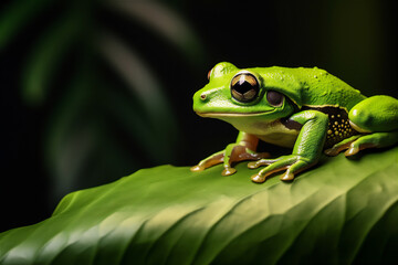 Fototapeta premium green eyed frog in close up