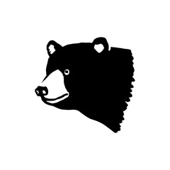 Vector illustration of a bear head | Digital art of a bear head silhouette