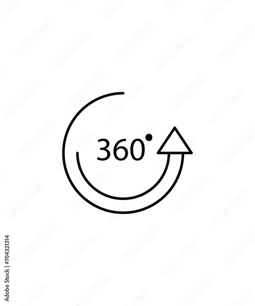 Poster 360 arrow icon, vector best line icon.