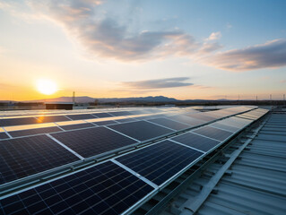 Solar panels on a rooftop harnessing sunlight efficiently for clean energy production.