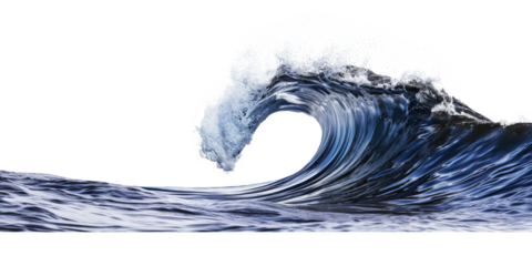 An ocean wave isolated on transparent background.