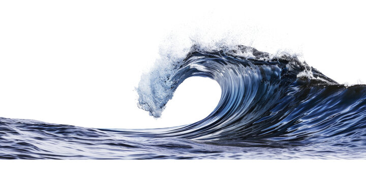 An ocean wave isolated on transparent background.