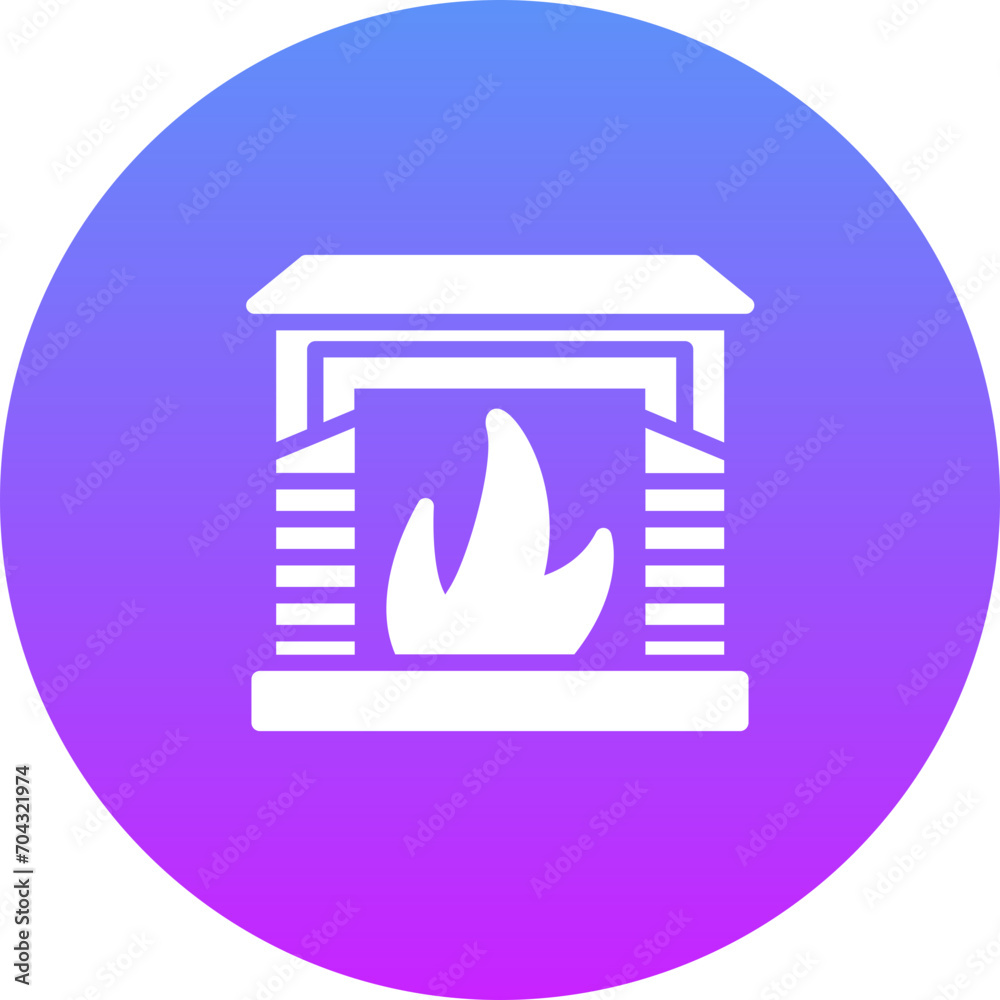 Sticker fireplace icon