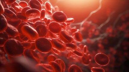 Vivid Streams: Floating Red Blood Cells
