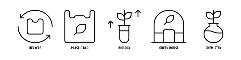 Obraz premium Eco Energy, Love Earth, Leaf, Water, Globe editable stroke outline icons set isolated on white background flat vector illustration.