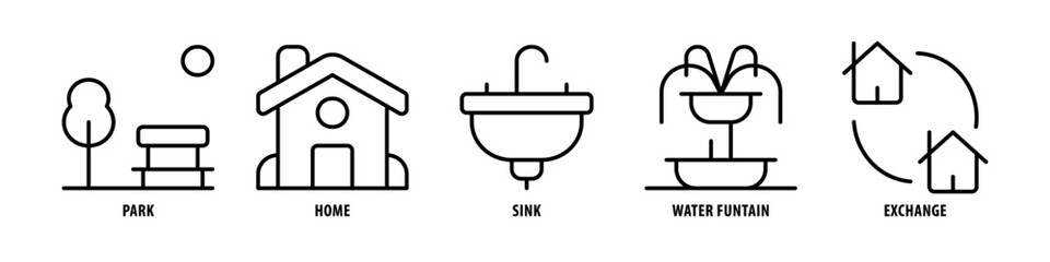 Blue Print, Mobile Apps, Billboard, Computer, Laptop editable stroke outline icons set isolated on white background flat vector illustration.