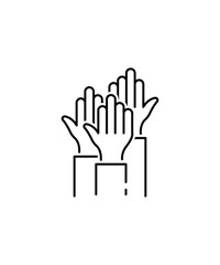 Fototapeta premium hands holding hands icon, vector best line icon.