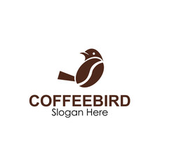 Obraz premium coffee bird logo design concept
