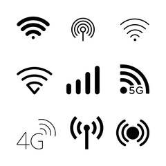 Icon set. WiFi network. Internet Connection. Illustrations vector.