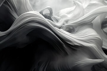 Abstract Black and White Abstraction, Ethereal Design, Blend of Grays, Dreamlike Vibe Made with AI