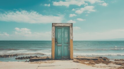 door with access to the beach. Travel and vacation concept