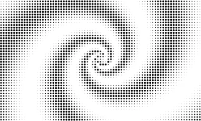 Foto op Canvas Dot pattern. Abstract spiral pattern. Halftone faded grid. Small point fadew texture. Digital black fading points isolated on white background © kastanka