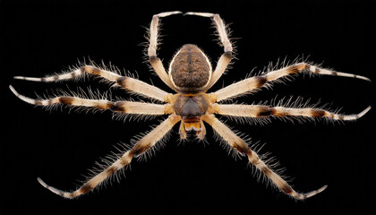 big bird spider isolated on black background, generative ai