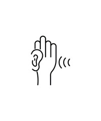listen icon, vector best line icon.