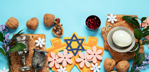 Passover food. Pesach Jewish holiday.